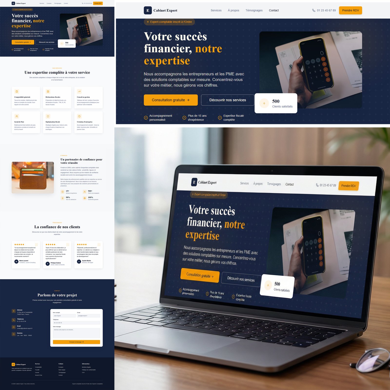 Site cabinet expert réalisé avec l'IA